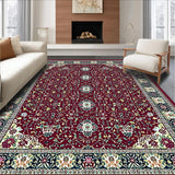 Ultra Soft Area Rug, Non Slip, Stain Resistant, Washable Area Rugs for Living Room, Bedroom, Vibrant Teal Tiled Pattern(Red)