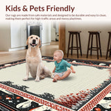 Ultra Soft Area Rug, Non Slip, Stain Resistant, Washable Area Rugs for Living Room, Bedroom, Elegant Dark Floral Whimsy(Black)