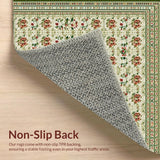 Ultra Soft Area Rug, Non Slip, Stain Resistant, Washable Area Rugs for Living Room, Bedroom, Boho Olive Green Living Room Washable Rug(Beige)