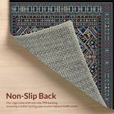 Ultra Soft Area Rug, Non Slip, Stain Resistant, Washable Area Rugs for Living Room, Bedroom, Artful Linear Ethnic Aesthetic(Black)