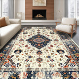 Vibrant Distressed Geometric Motif(Ivory)