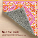 Ultra Soft Area Rug, Non Slip, Stain Resistant, Washable Area Rugs for Living Room, Bedroom, Transitional Patterned Warmth and Color(Orange)