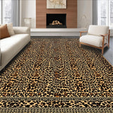 Ultra Soft Area Rug, Non Slip, Stain Resistant, Washable Area Rugs for Living Room, Bedroom, Sophisticated Textured Leopard Pattern(Brown)