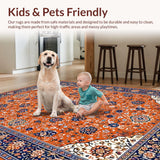 Ultra Soft Area Rug, Non Slip, Stain Resistant, Washable Area Rugs for Living Room, Bedroom, Chic Soft Color Palette Inspiration(Orange)