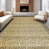 Ultra Soft Area Rug, Non Slip, Stain Resistant, Washable Area Rugs for Living Room, Bedroom, Chic Leopard Spot Beige Brown Viscose Animal(Beige)