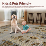 Ultra Soft Area Rug, Non Slip, Stain Resistant, Washable Area Rugs for Living Room, Bedroom, Vibrant Earthy Tones Animal Print Style(Beige)
