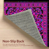 Ultra Soft Area Rug, Non Slip, Stain Resistant, Washable Area Rugs for Living Room, Bedroom, Mesmerizing Multicolor Ethereal Design(Pink)