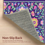 Ultra Soft Area Rug, Non Slip, Stain Resistant, Washable Area Rugs for Living Room, Bedroom, Striking Modern Colorful Blooms(Purple)