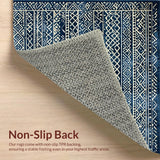Ultra Soft Area Rug, Non Slip, Stain Resistant, Washable Area Rugs for Living Room, Bedroom, Contemporary Neutral Geometric Motif(Blue)