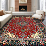 Ultra Soft Area Rug, Non Slip, Stain Resistant, Washable Area Rugs for Living Room, Bedroom, Elegant Distressed Floral Design(Red)
