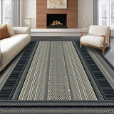 Ultra Soft Area Rug, Non Slip, Stain Resistant, Washable Area Rugs for Living Room, Bedroom, Contemporary High-Contrast Patterned Elegance(Beige)