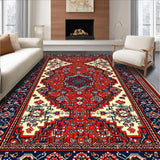 Ultra Soft Area Rug, Non Slip, Stain Resistant, Washable Area Rugs for Living Room, Bedroom, Vibrant Animal Print Living Room Carpet(Red)