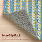 Ultra Soft Area Rug, Non Slip, Stain Resistant, Washable Area Rugs for Living Room, Bedroom, Vibrant Daisy Pattern with Rustic Appeal(Blue)