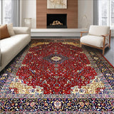 Ultra Soft Area Rug, Non Slip, Stain Resistant, Washable Area Rugs for Living Room, Bedroom, Luxurious Red Medallion Aesthetic(Red)