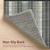 Ultra Soft Area Rug, Non Slip, Stain Resistant, Washable Area Rugs for Living Room, Bedroom, Striped Entry Pathway Rug Modern Contrast Patterned Accent Mat Decor(Black)