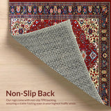 Ultra Soft Area Rug, Non Slip, Stain Resistant, Washable Area Rugs for Living Room, Bedroom, Vibrant Eclectic Abstract Layout(Red)