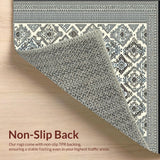 Ultra Soft Area Rug, Non Slip, Stain Resistant, Washable Area Rugs for Living Room, Bedroom, Stylish Monochrome Lattice Appeal(Beige)