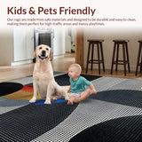Ultra Soft Area Rug, Non Slip, Stain Resistant, Washable Area Rugs for Living Room, Bedroom, Chic Textured Animal Print Design(Black)