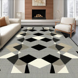 Ultra Soft Area Rug, Non Slip, Stain Resistant, Washable Area Rugs for Living Room, Bedroom, Elegant Transitional Grid Pattern(Beige)