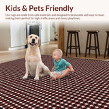 Ultra Soft Area Rug, Non Slip, Stain Resistant, Washable Area Rugs for Living Room, Bedroom, Edgy Black and White Composition(Red)