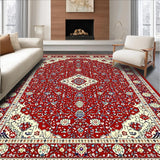 Ultra Soft Area Rug, Non Slip, Stain Resistant, Washable Area Rugs for Living Room, Bedroom, Vibrant Abstract Artful Composition(Red)