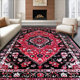 Ultra Soft Area Rug, Non Slip, Stain Resistant, Washable Area Rugs for Living Room, Bedroom, Vibrant Retro Ogee Style Rug(Red)
