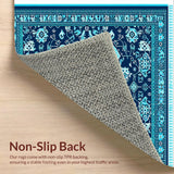 Ultra Soft Area Rug, Non Slip, Stain Resistant, Washable Area Rugs for Living Room, Bedroom, Boho Blue Pink Living Room Non-Shedding Rug(Blue)