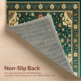 Ultra Soft Area Rug, Non Slip, Stain Resistant, Washable Area Rugs for Living Room, Bedroom, Rustic Soft Velvet Tiled Design(Green)