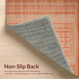 Ultra Soft Area Rug, Non Slip, Stain Resistant, Washable Area Rugs for Living Room, Bedroom, Artistic Textured Rustic Appeal(Orange)