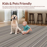 Ultra Soft Area Rug, Non Slip, Stain Resistant, Washable Area Rugs for Living Room, Bedroom, Stylish Natural Fiber Rustic Vibe(Gray)
