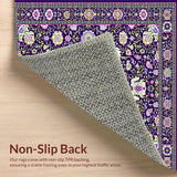 Ultra Soft Area Rug, Non Slip, Stain Resistant, Washable Area Rugs for Living Room, Bedroom, Vibrant Abstract Organic Flow(Purple)