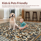 Ultra Soft Area Rug, Non Slip, Stain Resistant, Washable Area Rugs for Living Room, Bedroom, Dynamic Contemporary Texture Blend(Brown)
