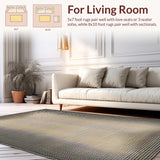 Ultra Soft Area Rug, Non Slip, Stain Resistant, Washable Area Rugs for Living Room, Bedroom, Chic Vintage Cowhide Composition(Beige)