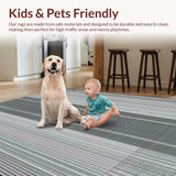 Ultra Soft Area Rug, Non Slip, Stain Resistant, Washable Area Rugs for Living Room, Bedroom, Contemporary Gray Tiled Pattern(Gray)