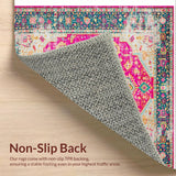 Ultra Soft Area Rug, Non Slip, Stain Resistant, Washable Area Rugs for Living Room, Bedroom, Boho Chic Pink Living Room Non-Shedding Rug(Pink)