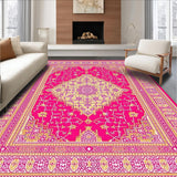 Ultra Soft Area Rug, Non Slip, Stain Resistant, Washable Area Rugs for Living Room, Bedroom, Chic Pink Geometric Composition(Pink)