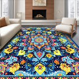 Ultra Soft Area Rug, Non Slip, Stain Resistant, Washable Area Rugs for Living Room, Bedroom, Contemporary Kaleidoscopic Art Piece(Blue)