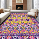 Ultra Soft Area Rug, Non Slip, Stain Resistant, Washable Area Rugs for Living Room, Bedroom, Whimsical Multi-Hued Geometric Style(Yellow)