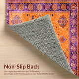 Ultra Soft Area Rug, Non Slip, Stain Resistant, Washable Area Rugs for Living Room, Bedroom, Artful Abstract Patterned Delight(Orange)