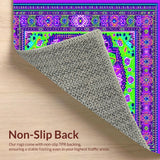 Ultra Soft Area Rug, Non Slip, Stain Resistant, Washable Area Rugs for Living Room, Bedroom, Ethereal Kaleidoscopic Pattern Play(Purple)