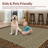 Ultra Soft Area Rug, Non Slip, Stain Resistant, Washable Area Rugs for Living Room, Bedroom, Elegant Rustic Animal Print Motif(Beige)