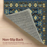 Ultra Soft Area Rug, Non Slip, Stain Resistant, Washable Area Rugs for Living Room, Bedroom, Abstract Wavy Design for(Blue)