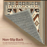 Ultra Soft Area Rug, Non Slip, Stain Resistant, Washable Area Rugs for Living Room, Bedroom, Weather Resistant Boho Area for Porch Balcony Camping Relaxation(Beige)