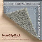 Ultra Soft Area Rug, Non Slip, Stain Resistant, Washable Area Rugs for Living Room, Bedroom, Sophisticated Abstract Grey Composition(Gray)