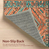 Ultra Soft Area Rug, Non Slip, Stain Resistant, Washable Area Rugs for Living Room, Bedroom, Stylish Abstract Ethnic Design(Orange)
