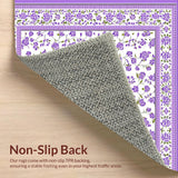 Ultra Soft Area Rug, Non Slip, Stain Resistant, Washable Area Rugs for Living Room, Bedroom, Delicate Nature-Inspired Visuals(Purple)