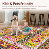 Ultra Soft Area Rug, Non Slip, Stain Resistant, Washable Area Rugs for Living Room, Bedroom, Joyful Seasonal Pastel Palette(Yellow)