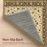 Ultra Soft Area Rug, Non Slip, Stain Resistant, Washable Area Rugs for Living Room, Bedroom, Chic Warm Tones Floral Arrangement(Beige)