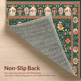 Ultra Soft Area Rug, Non Slip, Stain Resistant, Washable Area Rugs for Living Room, Bedroom, Contemporary Nature Inspired Design(Green)