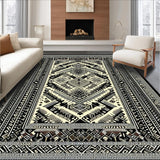 Ultra Soft Area Rug, Non Slip, Stain Resistant, Washable Area Rugs for Living Room, Bedroom, Tribal Black and White Aesthetic(Black)